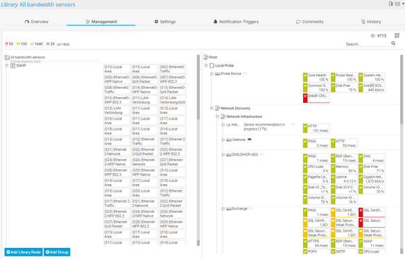 Bandwidth Library in Management Mode 